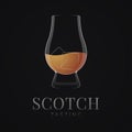 Scotch glass logo. Bourbon or whiskey tasting