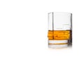 Scotch whiskey in crystal modern glass on white background Royalty Free Stock Photo