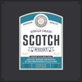 Scotch whisky label template Royalty Free Stock Photo