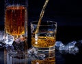 Scotch Whisky Pouring into Glass Royalty Free Stock Photo