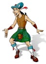 Scotchman dancing Royalty Free Stock Photo