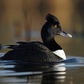 The scoter( Melanitta fusca) is a waterfowl of the family Anatidae Royalty Free Stock Photo