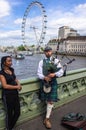 Scotish busker performing Royalty Free Stock Photo