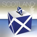 Scotland, ballot box symbol with scottish flag