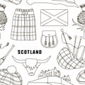 Scotland country set icons pattern Royalty Free Stock Photo