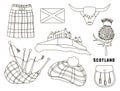 Scotland country set icons Royalty Free Stock Photo