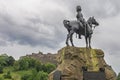 Scotland - Edinburgh - Earl Haig Statue - Equestrian monument in front of Edinburgh Castle Royalty Free Stock Photo