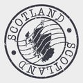 Scotland Europe Stamp Postal. Map Silhouette Seal. Passport Round Design. Vector Icon. Design Retro Travel. Royalty Free Stock Photo