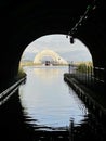 The view from the canal tunnel in Falkirk, Scotland Royalty Free Stock Photo