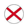 Church of Republic of Ireland Flag Circle of Saint Patrick`s Saltire Vector Push Button Icon in the UK
