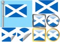 Scotland Flag Set Royalty Free Stock Photo