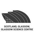 Scotland, Glasgow, Glasgow Science Centre travel landmark vector illustration Royalty Free Stock Photo