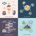 Scotland Guide Icons Set Royalty Free Stock Photo