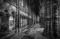 Scotland Holyrood Abbey. Edinburgh Holyrood Abbey ruins inside view Royalty Free Stock Photo