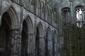 Scotland Holyrood Abbey. Edinburgh Holyrood Abbey ruins inside view Royalty Free Stock Photo