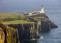 Scotland landscape with sea coast cliff at sunset, Neist point - Isle of skye Royalty Free Stock Photo