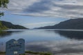 Scotland - Loch Ness lake, sunny day in autumn. Royalty Free Stock Photo