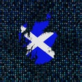 Scotland map flag on hex code illustration Royalty Free Stock Photo