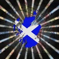 Scotland map flag on currency burst illustration Royalty Free Stock Photo