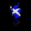 Scotland map flag with reflection illustration Royalty Free Stock Photo