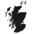 Scotland map simple black white silhouette Royalty Free Stock Photo