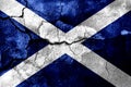 Scotland rusted texture flag, rusty background.