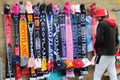 Scotland Scarves Outside Murrayfield Rugby Stadium Royalty Free Stock Photo