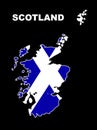 Scotland Silhouette Map And Flag Royalty Free Stock Photo