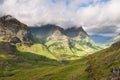 Scotland-Three Sister Mountain range in Glencoe Royalty Free Stock Photo