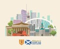 Scotland travel vector flyer in modern style. Scottish landscapes