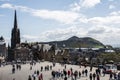 Scotland United Kingdom Edinburgh 14.0 5.2016 - Castle rock place people enjoying sunny day
