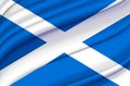 Scotland waving flag illustration.