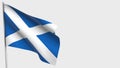 Scotland waving flag illustration on flagpole.