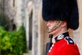 Scots Guards Guardsman on Guard Outside Windsor Castle Royalty Free Stock Photo