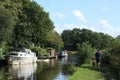 Lancaster canal at Capernwray with steam train Royalty Free Stock Photo