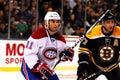 Scott Gomez and Patrice Bergeron Royalty Free Stock Photo