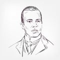 Scott Joplin vector sketch illustration famous