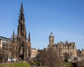 Scott Monument and The Balmoral Hotel in Edinburgh Royalty Free Stock Photo