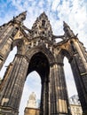 Scott monument in Edimburgh city Royalty Free Stock Photo