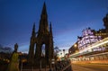 Scott Monument and Princes Street in Edinburgh Royalty Free Stock Photo