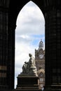 The Scott Monument in Princes Street Gardens, sitting statue of Sir Walter Scott inside, Edinburgh, Scotland, UK Royalty Free Stock Photo