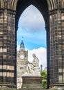 Scott Monument and statue,Princes Street Gardens,Edinburgh,Scotland Royalty Free Stock Photo