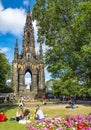 Scott Monument and statue,Princes Street Gardens,Edinburgh,Scotland Royalty Free Stock Photo