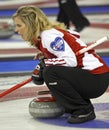Scotties curling jennifer jones shouts Royalty Free Stock Photo