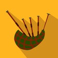 Scottish bagpipe flat icon Royalty Free Stock Photo
