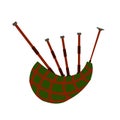 Scottish bagpipe flat icon Royalty Free Stock Photo