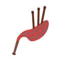 Scottish bagpipe icon in isometric 3d style Royalty Free Stock Photo