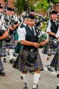 Scottish bagpipe orchestra parade Royalty Free Stock Photo