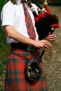 Scottish bagpipes close up