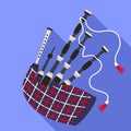 Scottish bagpipes icon, flat style
